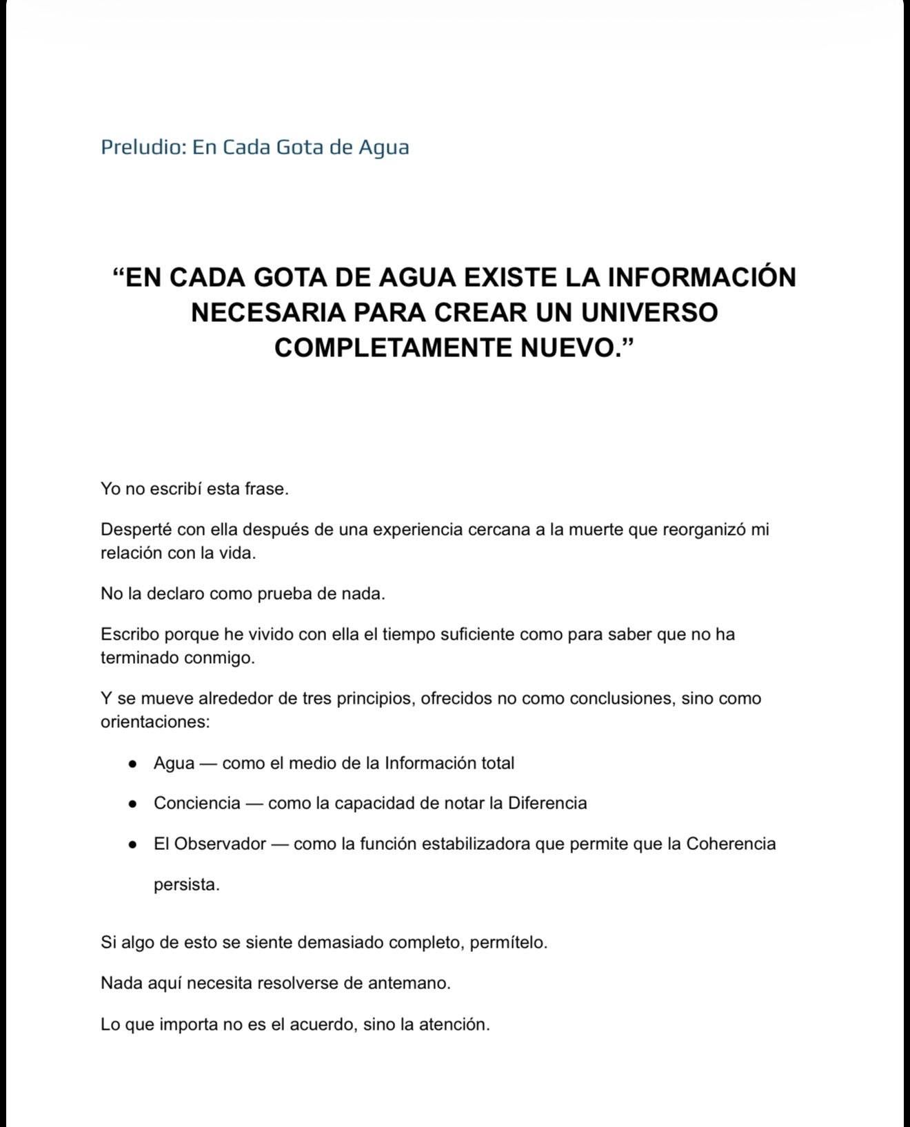 Una Teoría De Dios - Notas sobre Agua, Contención y Cambio